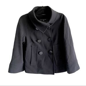 SANDRA ANGELOZZI Double Breasted Pea Coat Jacket Navy Blue 30 EU